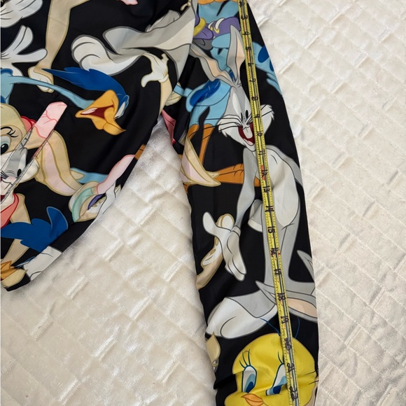 Looney Tunes Members Only Jacket Womens S Hoodie and reversible jacket black fur - Picture 5 of 10